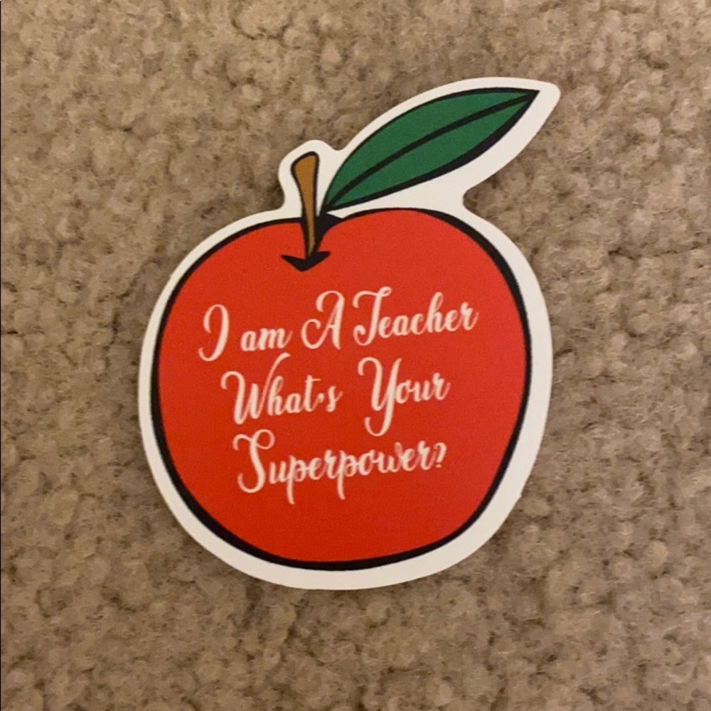 red teacher sticker